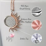 Madam Matmazel Güneş ve Ay Gümüş Kolye, 925 Ayar, Rose Kaplama, Kız, Arkadaş, Kadın, Anne, Hediye