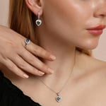 Madam Matmazel Kalp Model Taşlı Kadın Gümüş Takı Set | 925 Ayar
