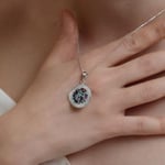 Madam Matmazel Miks Zirkon Taşlı El Yapımı Madalyon Dalga Model Kolye | 925 Ayar Gerçek Gümüş