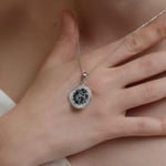 Madam Matmazel Miks Zirkon Taşlı El Yapımı Madalyon Dalga Model Kolye | 925 Ayar Gerçek Gümüş