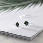 Madam Matmazel Mistik Topaz Gümüş Kadın Küpe, 925 Ayar, Elmas Kesim, Mystic Topaz