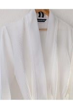 Madame Coco Marty Kimono Unisex Bornoz/Terlik Seti - Yat Koleksiyon - Beyaz