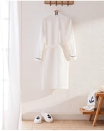 Madame Coco Marty Kimono Unisex Bornoz/Terlik Seti - Yat Koleksiyon - Beyaz
