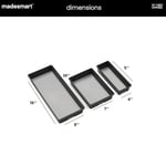 Madesmart Classic 3 bölmeli çöp kutusu, granit renkler, klasik koleksiyon, çok amaçlı saklama imkanları, yumuşak iç astar, kaymaz kauçuk ayaklar, uzun ömürlü, BPA içermez Siyah 29603