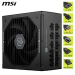 MAG PSU A1000GLS PCIE5 1000W 80+ GOLD ATX 3.1 12V-2X6 POWER SUPPLY
