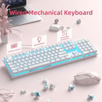 MageGee Mekanik Oyun Klavyesi, Kablolu USB Ayarlanabilir Arka Işık Klavyesi, Yeni Mekanik Fırtına%100 Anti-gölgelenme Klavye Windows PC/MAC Oyunları için Mavi Anahtarlı (Beyaz)