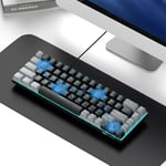 MageGee Taşınabilir%60 Mekanik Oyuncu Klavyesi, MK-Box LED Aydınlatmalı Kompakt 68 Tuşlu Mini Kablolu Ofis Klavyesi (Kırmızı Switch) – Windows, Laptop, PC, Mac Uyumlu – Siyah/Gri