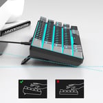 MageGee Taşınabilir%60 Mekanik Oyuncu Klavyesi, MK-Box LED Aydınlatmalı Kompakt 68 Tuşlu Mini Kablolu Ofis Klavyesi (Kırmızı Switch) – Windows, Laptop, PC, Mac Uyumlu – Siyah/Gri
