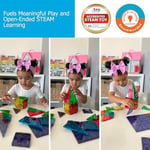 Magna-Tiles 32 parçalı set Clear Colours, farklı, manyetik 3D yapı taşları, net renklerde, oyun oynayarak öğrenmeyi teşvik eder