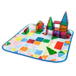 Magna-Tiles Saklama Kutusu ve İnteraktif Oyun Matı, Oyun Odası, Dolap, Yatak Odası, Ev Organizasyonu ve Sınıf için Kulplu Katlanabilir Saklama Kutusu, 12,5 x 11 x 8
