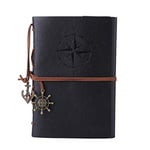 MALEDEN Vintage doldurulabilir notebook, birinci sınıf PU-Deri klasik kabartmalı Travel Journal günlük boş sayfa ve retro kolye ucu