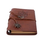 MALEDEN Vintage doldurulabilir notebook, birinci sınıf PU-Deri klasik kabartmalı Travel Journal günlük boş sayfa ve retro kolye ucu