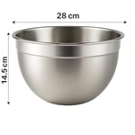 MallArt® 304 Paslanmaz Çelik Karıştırma ve Mikser Kasesi - 28 cm x 14.5 cm | Çok Amaçlı, Dayanıklı, Bulaşık Makinesine Uygun - Bedenler: 24 cm, 28 cm