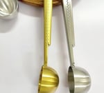 Mandallı Kahve Ölçü Kaşığı Gold Paslanmaz Çelik Çok Fonksiyonlu Kahve Ölçüm Kaşığı Klipsli