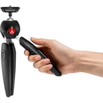 Manfrotto MTPIXIEVO-BK, PIXI EVO 2 segmentli mini tripod, aynasız kameralar için, kompakt sistem kameraları, DSLR'ler, video, uygun boyut, alüminyum, masa tripodu, siyah