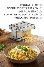 Manuel Makarna Makinesi - Erişte ve Hamur Açma Makinesi - Çift Kesici Başlıklı - 9 Kademe Ayarlı