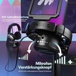 MAONO PC için USB Mikrofon, Sessiz Düğmeli RGB Oyun Mikrofonu, Gürültü Önleyici Kondenser Mikrofon, Akış, Podcast, Kayıt, Sohbet için Kazanç Topuzlu PS5/PS4/Mac, DGM20 ile Uyumlu