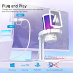MAONO PC oyun mikrofonu, gürültü azaltıcı kondansatörlü mikrofon, yayın podcast stüdyosu için, USB mikrofon, PS5/PS4/Mac için, kontrol edilebilir RGB ışıklı, One Touch sessize alma, kazanç regülatörü,