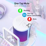 MAONO PC oyun mikrofonu, gürültü azaltıcı kondansatörlü mikrofon, yayın podcast stüdyosu için, USB mikrofon, PS5/PS4/Mac için, kontrol edilebilir RGB ışıklı, One Touch sessize alma, kazanç regülatörü,