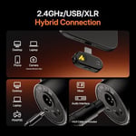 MAONO PD200W Hibrit Kablosuz Podcast Mikrofon, PC için XLR USB Dinamik Mikrofon Seti, Bom Kolu, Yazılım, Gürültü Engelleme, Vokal Kayıt, Akış, İçerik Oluşturma, Ev Stüdyosu, Seslendirme için