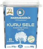Marmarabirlik Kuru Sele Siyah Zeytin, XS Boy 321-350 Adet/kg, 800g, 2'li Paket