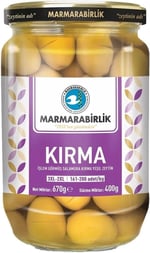MarmaraBirlik Yeşil Kırma Zeytin, Cam Kavanoz, 400g, 3XL-2XL Boy, 2 Adet