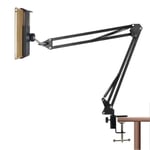 Masaüstü Ayarlanabilir Tablet Tutucu Kol – 360° Dönebilen, Yaylı Metal Kollu, Masa Kelepçeli Tablet Tutuculu Stand (siyah)