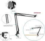Masaüstü Ayarlanabilir Tablet Tutucu Kol – 360° Dönebilen, Yaylı Metal Kollu, Masa Kelepçeli Tablet Tutuculu Stand (siyah)