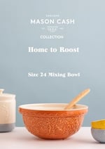 Mason Cash Home to Roost Karıştırma Kasesi | Kabartmalı Tavuk ve Horoz Tasarımlı 24cm Toprak Kap | Hamur, Pasta ve Kek Karıştırma için Klasik Fırın Malzemeleri | Bulaşık Makinesi ve Dondurucuda
