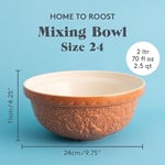 Mason Cash Home to Roost Karıştırma Kasesi | Kabartmalı Tavuk ve Horoz Tasarımlı 24cm Toprak Kap | Hamur, Pasta ve Kek Karıştırma için Klasik Fırın Malzemeleri | Bulaşık Makinesi ve Dondurucuda