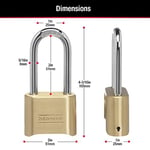 Master Lock 175LH Şifreli Asma Kilit, Pirinç Kaplama, 5.4 cm Askı, Kendi Şifrenizi Belirleyin