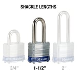 Master Lock 3DLF Açık Hava Asma Kilidi, 3.8 cm Kelepçe, Anahtarlı