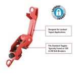 Master Lock 493B Kırmızı Elektrik Kutusu Devre Kesici Kilitleme, Standart Tek ve Çift Geçişler için Etiketleme Devre Kesici Kutusu Kilidi