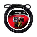 Master Lock 72DPF 15 ft İlmekli Uçlu Örgülü Çelik Kablo ve 3/8 inç Çap, Siyah, 15 inç x - Seçenekler: 4' x 3/8