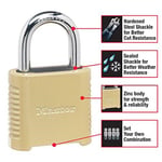 Master Lock 875D Ağır Hizmet Dış Mekan Şifreli Kilit, 5 cm Genişlik, Pirinç Kaplama