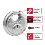 Master Lock Anahtarlı 40D Paslanmaz Çelik Discus Asma Kilit, Gümüş