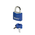 Master Lock Anahtarlı Asma Kilit Masif Alüminyum Vinil Kaplamalı, Mavi, Sarı, Kırmızı, 5,2 cm x 3 cm x 1,6 cm