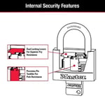 Master Lock Anahtarlı Kapalı Asma Kilitler, Dış Mekan Kilitleri, 2'li Paket, 141T, Siyah