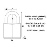 Master Lock Asma Kilit 20 mm - Bedenler: 20 mm, 30 mm, 40 mm, 6 cm, 7 cm, 50 mm