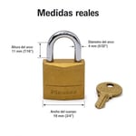 Master Lock Asma kilit, masif pirinç, 1,9 cm genişliğinde, 120Q (4 aynı anda kilitlenir)