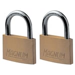 Master Lock CAD40T 2 Adet Masif Pirinçten Yapılmış Anahtarlı Büyük Asma Kilit Paketi, Altın Rengi, 5,4 x 4 x 1 cm