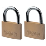 Master Lock CAD40T 2 Adet Masif Pirinçten Yapılmış Anahtarlı Büyük Asma Kilit Paketi, Altın Rengi, 5,4 x 4 x 1 cm