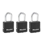 Master Lock M115XTRILF Magnum Ağır Hizmet Tipi Anahtarlı Dış Mekan Asma Kilit, 3'lü Paket Anahtarlı-Aynı