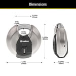 Master Lock M50XD Magnum Ağır Hizmet Paslanmaz Çelik Discus Asma Kilit, Anahtarlı, Gümüş