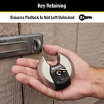 Master Lock M50XD Magnum Ağır Hizmet Paslanmaz Çelik Discus Asma Kilit, Anahtarlı, Gümüş