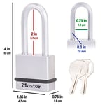 Master Lock M530XKADLHCCSEN Asma Kilit Kaplamalı Askı ve 5,1 cm Ütü Mesafesi, Aynı Kapanır, 1,9 cm Genişliğinde 4'lü Paket Keyed Alike