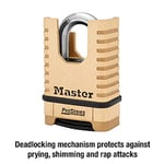 Master Lock, pirinç, asma kilit, ProSeries 2-1/4 inç genişliğinde kendi şifreli kilidinizi ayarlayın, 1177D, 15,3 cm x 7,5 cm x 3,5 cm