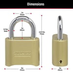 Master Lock Şifreli kilit, iç ve dış asma kilit, sıfırlanabilir şifreli kilit, 175D
