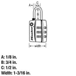 Master Lock Siyah TSA Onaylı Geniş Kilit Gövdeli ve İnce, Dayanıklı Çelik Kelepçe, Sırt Çantaları için Fermuar Kilidi, Bagaj, 3 pk, 4680BLKEC3