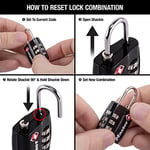 Master Lock Siyah TSA Onaylı Geniş Kilit Gövdeli ve İnce, Dayanıklı Çelik Kelepçe, Sırt Çantaları için Fermuar Kilidi, Bagaj, 3 pk, 4680BLKEC3